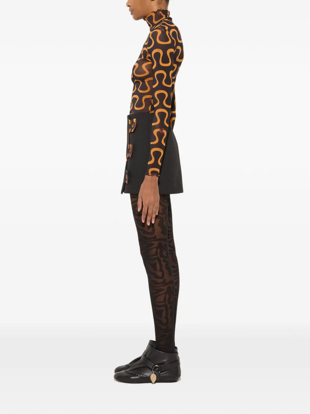 PUCCI Tulen top met hoge hals en Onda-print Paars