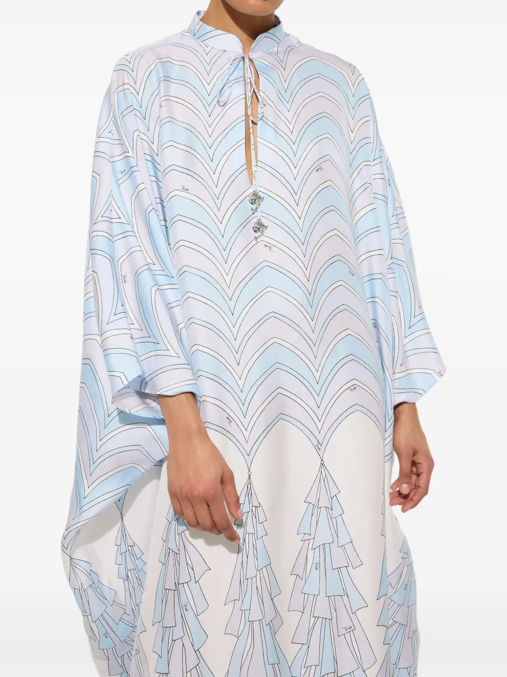 PUCCI Baiadera zijden tuniek met print Blauw