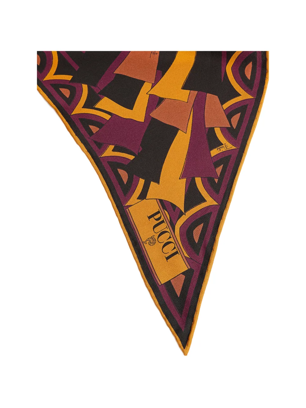PUCCI Triangel sjaal met Baiadera-print Rood