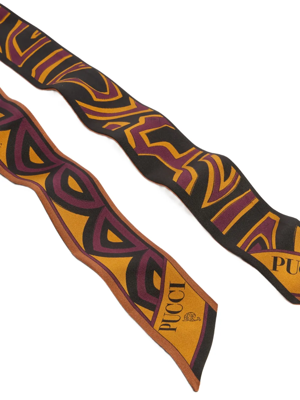 PUCCI Mixed-print Silk Bandeau in Orange, view 3