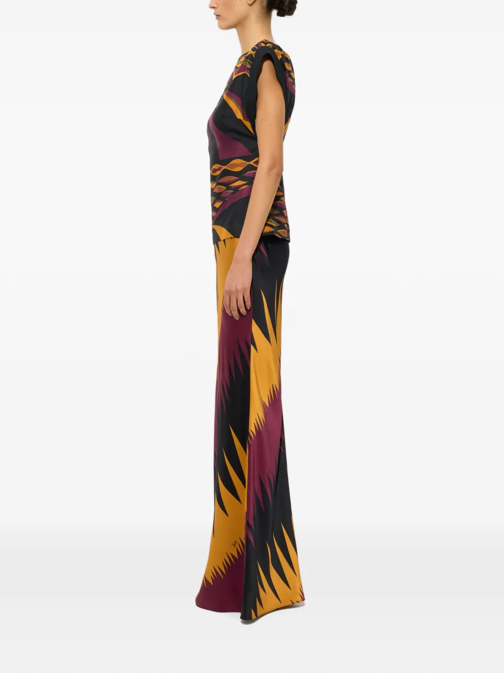 PUCCI Zijden top met Dune-print Zwart