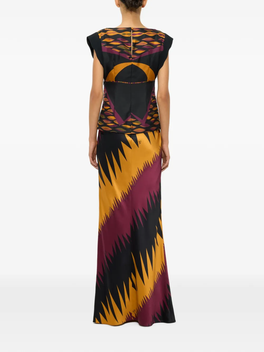 PUCCI Zijden top met Dune-print Zwart