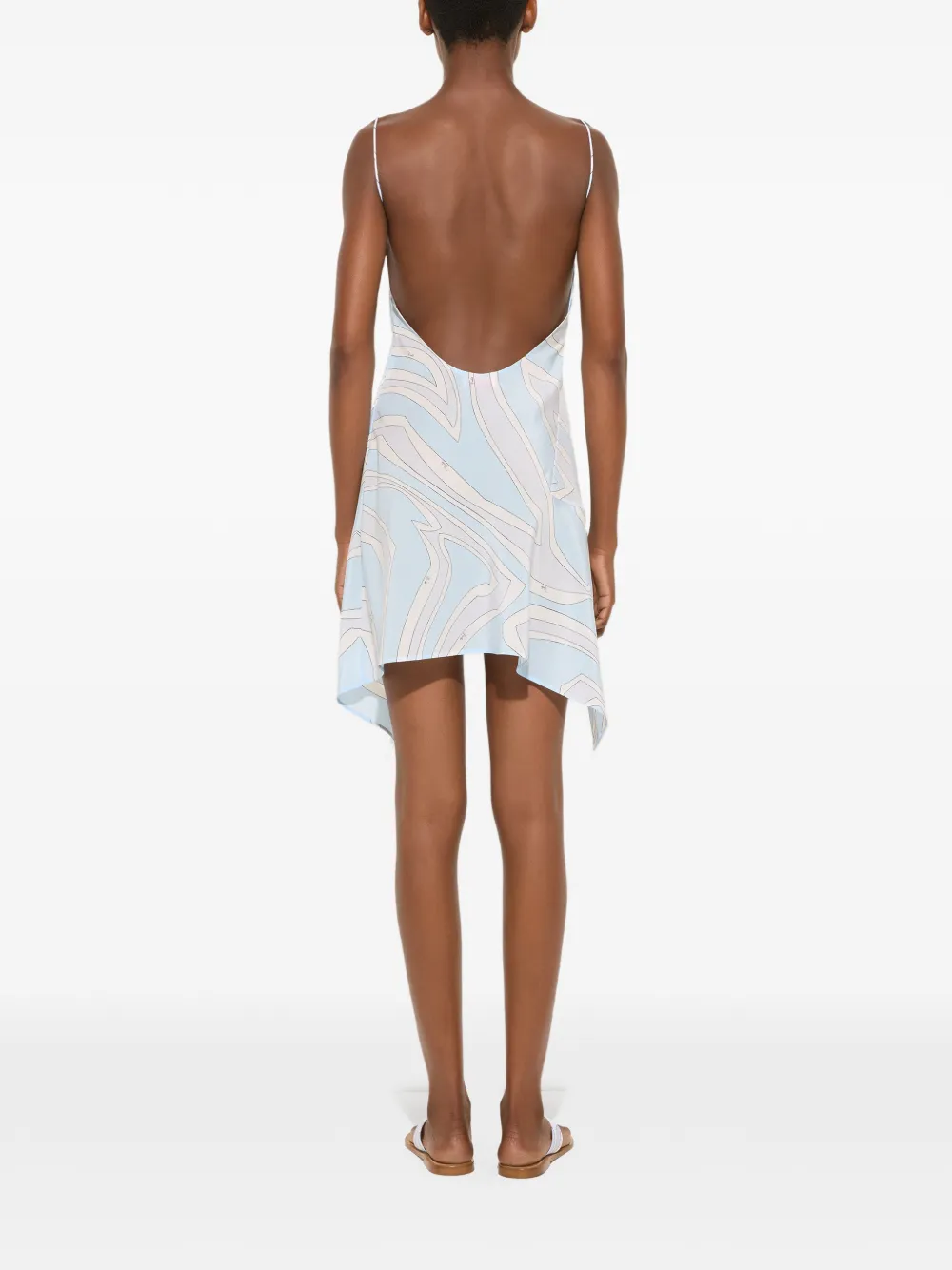 PUCCI Crêpe de chine jurk met Labirinto-print Blauw