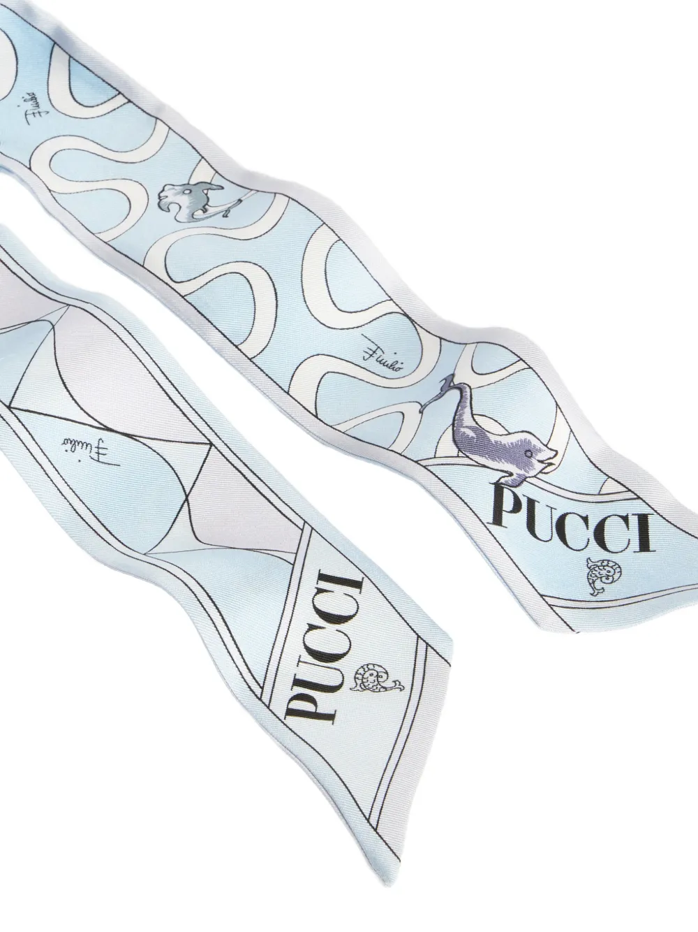 PUCCI Zijden bandeau met print Blauw