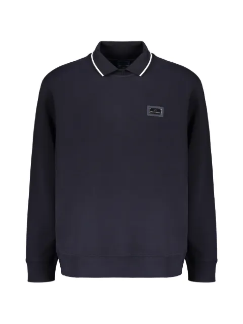 Paul & Shark polo-collar logo-patch sweatshirt