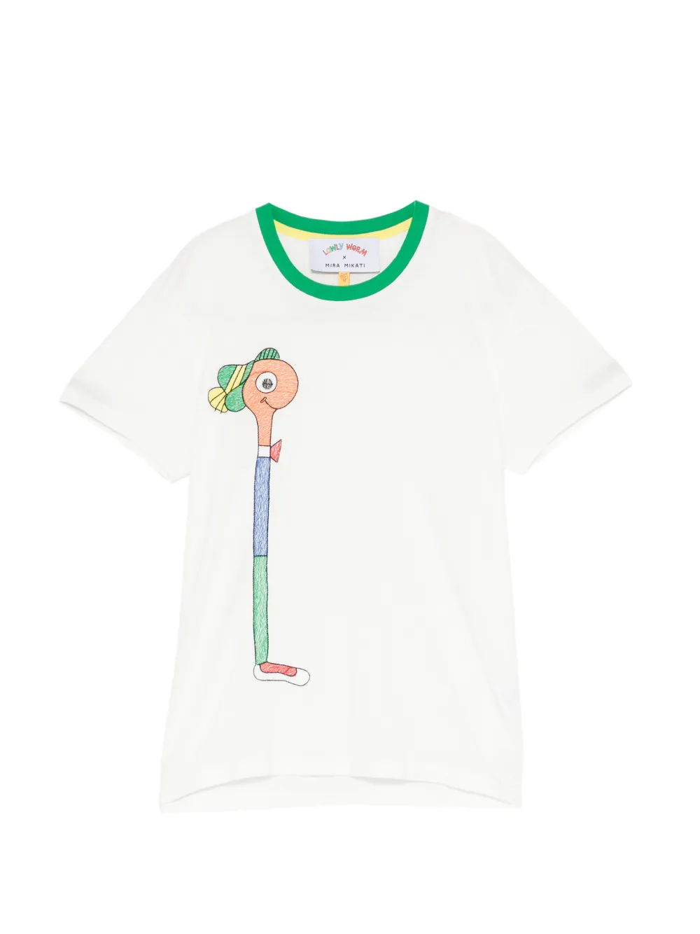 Mira Mikati Lowly Worm x MIRA MIKATI Lowly embroidered T-shirt - Blanc Mira Mikati Lowly Worm x MIRA MIKATI Lowly embroidered T-shirt - Blanc