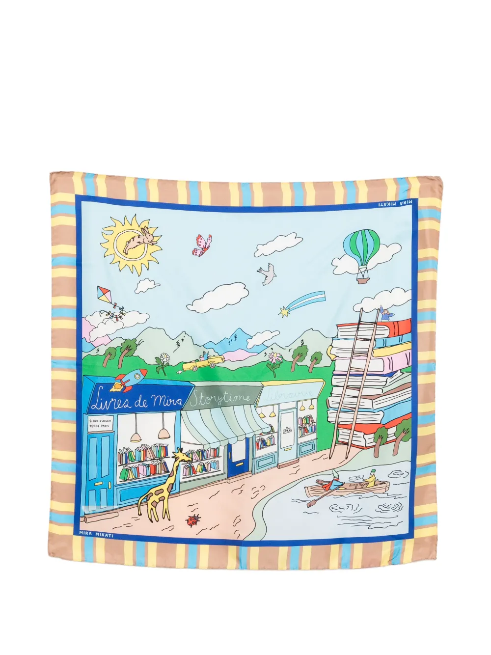 Mira Mikati graphic-print silk scarf - Blu