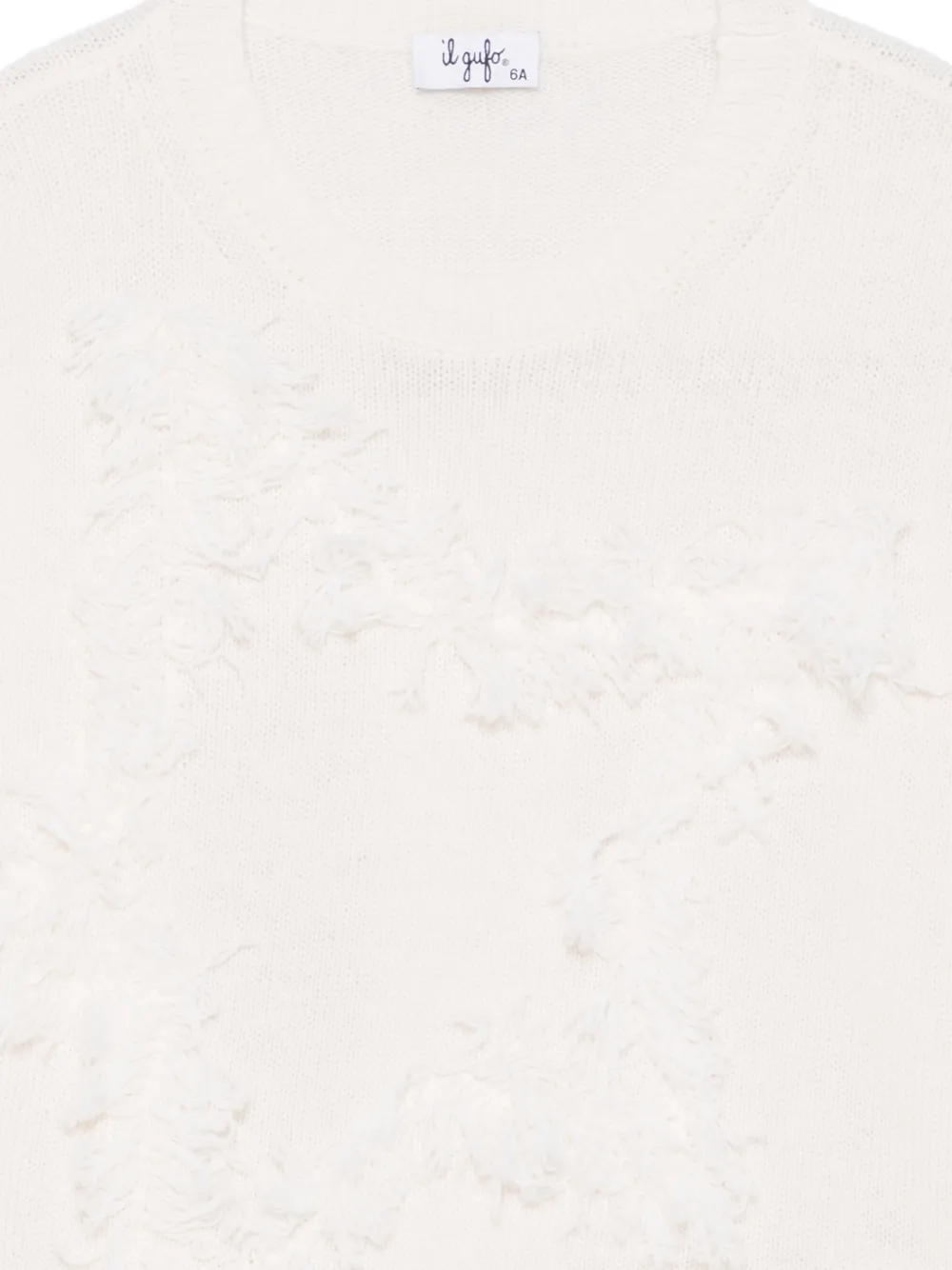 Il Gufo fringed star-motif sweater Beige