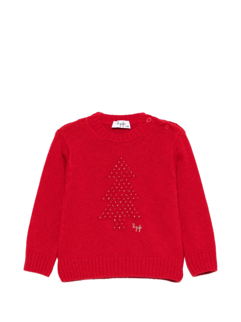 Il Gufo fringed-detailing wool sweater - Rouge Il Gufo fringed-detailing wool sweater - Rouge