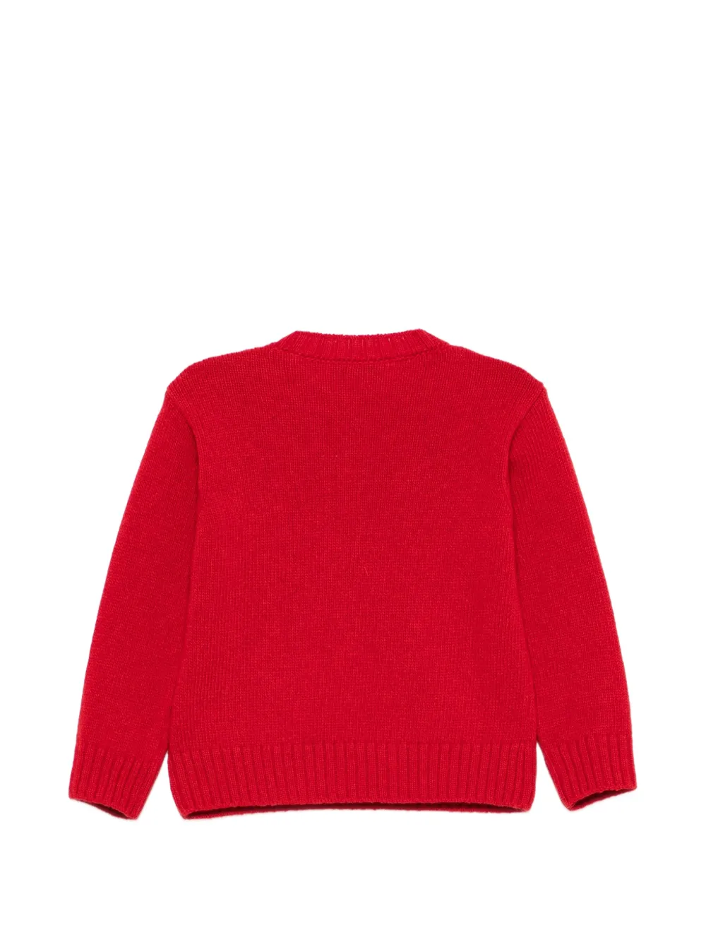 Il Gufo fringed-detailing wool sweater Rood