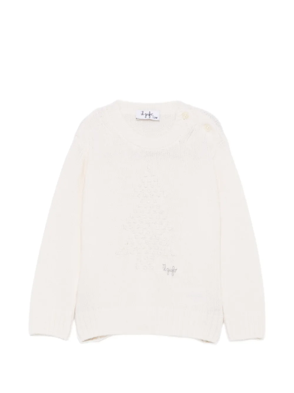 Il Gufo sequin-embellished button-shoulder sweater Beige