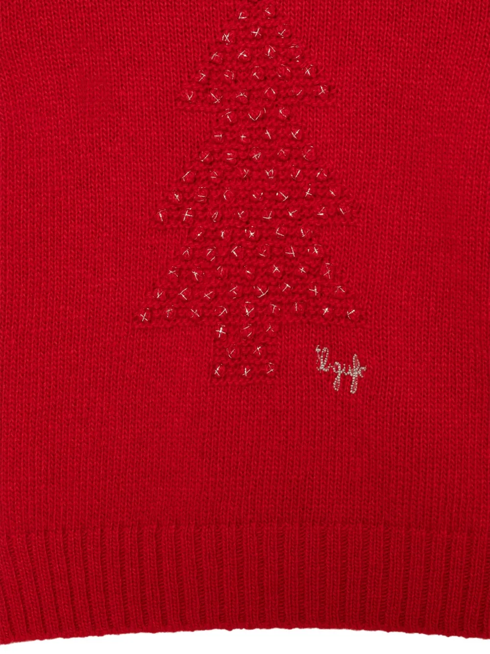 Il Gufo Christmas-tree sweater Rood