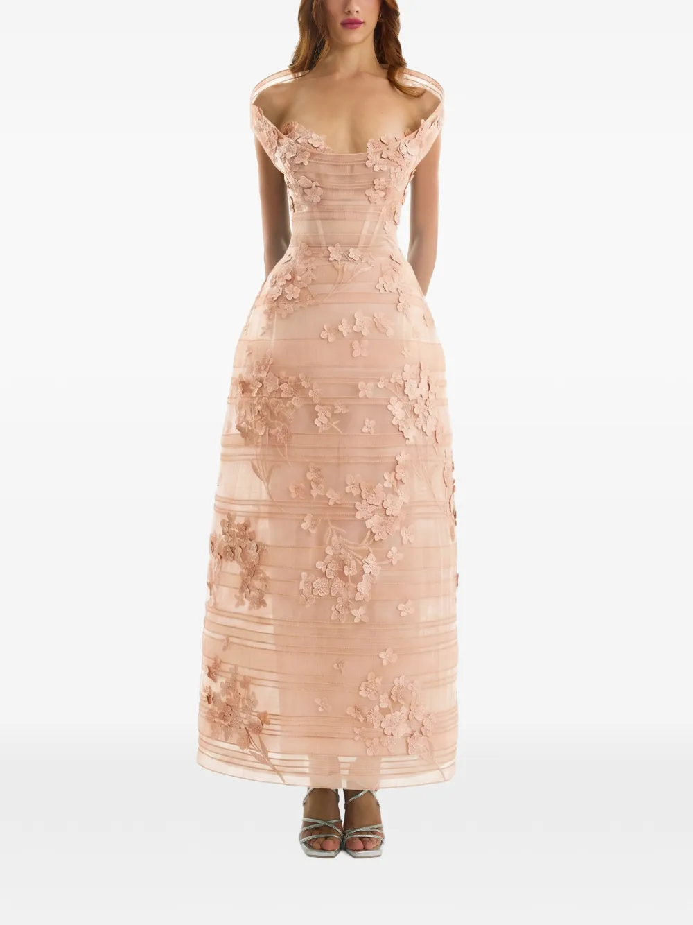 Gemy Maalouf Off-shoulder jurk Beige