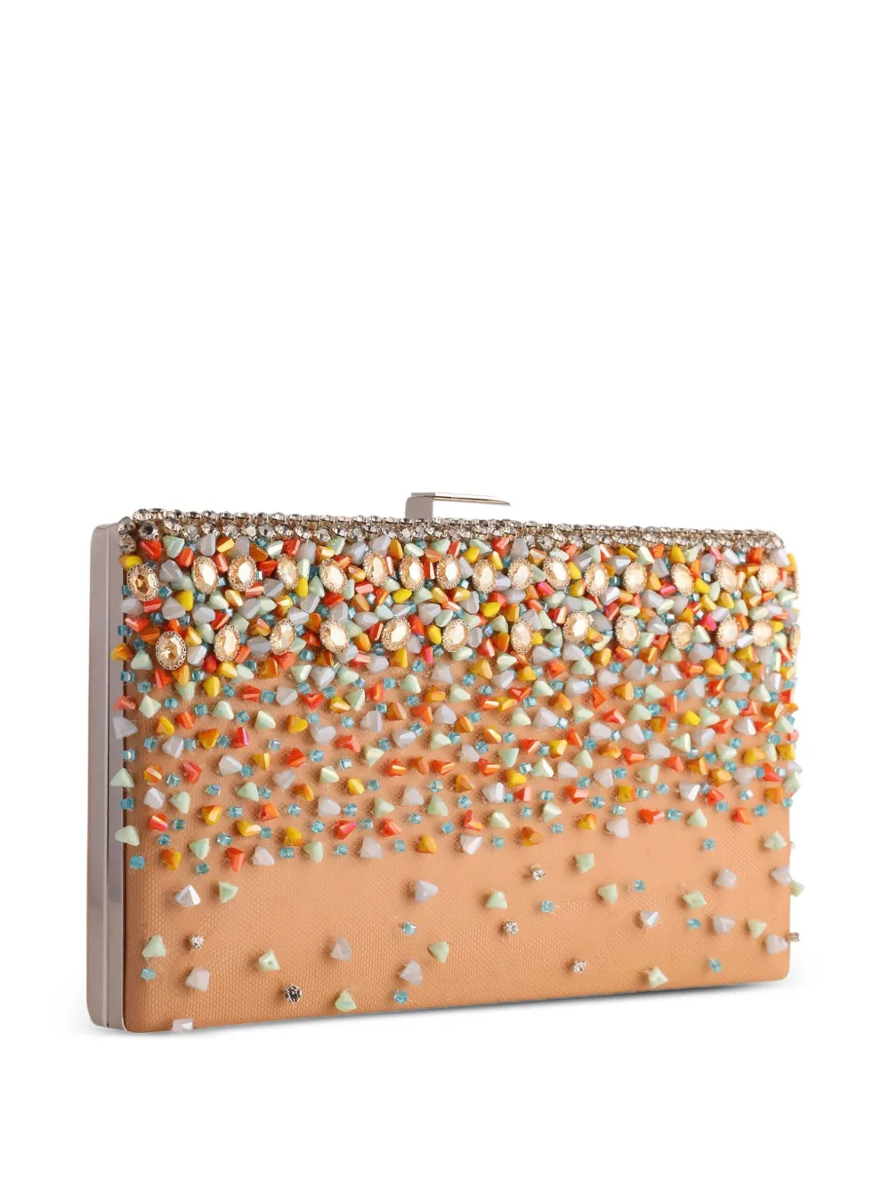 Gemy Maalouf Boxclutch verfraaid met juwelen Beige