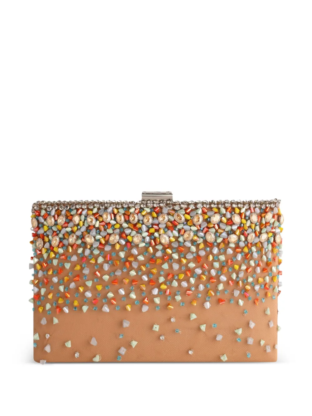Gemy Maalouf bejewelled box clutch bag - Nude