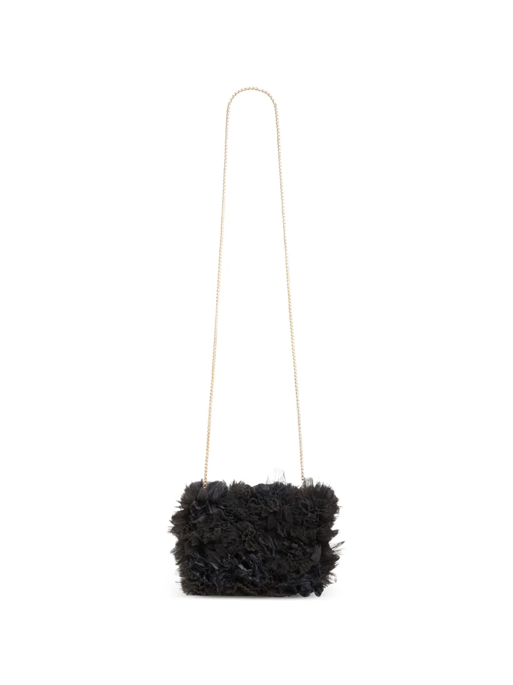 Gemy Maalouf Tulen clutch met ruches Zwart