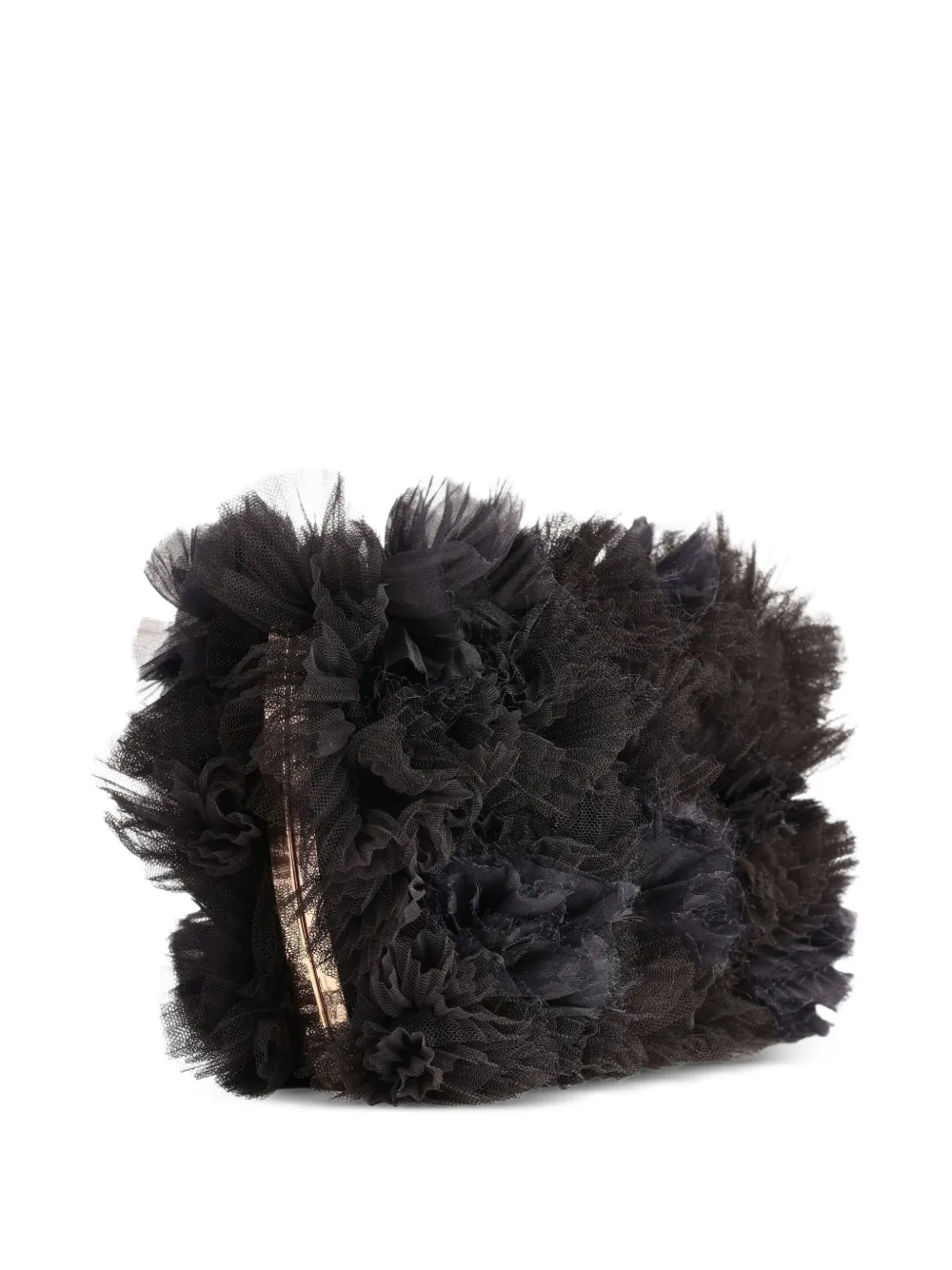 Gemy Maalouf Tulen clutch met ruches Zwart