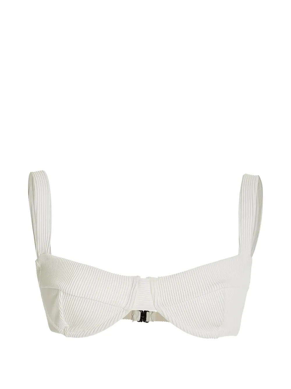 Haight Ribbed Underwired Bikini Top In White