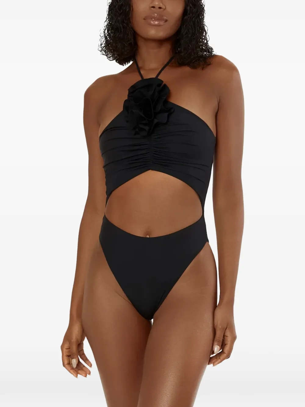 Maygel Coronel Mariluz flower-ruffle swimsuit