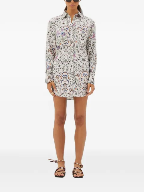 Maria Cher Valongo Rubi floral-print shirt mini dress