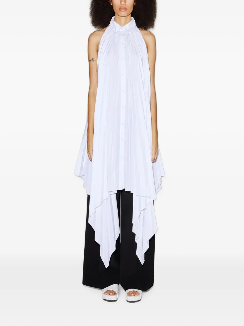 Rosetta Getty pleated asymmetric shirt dress