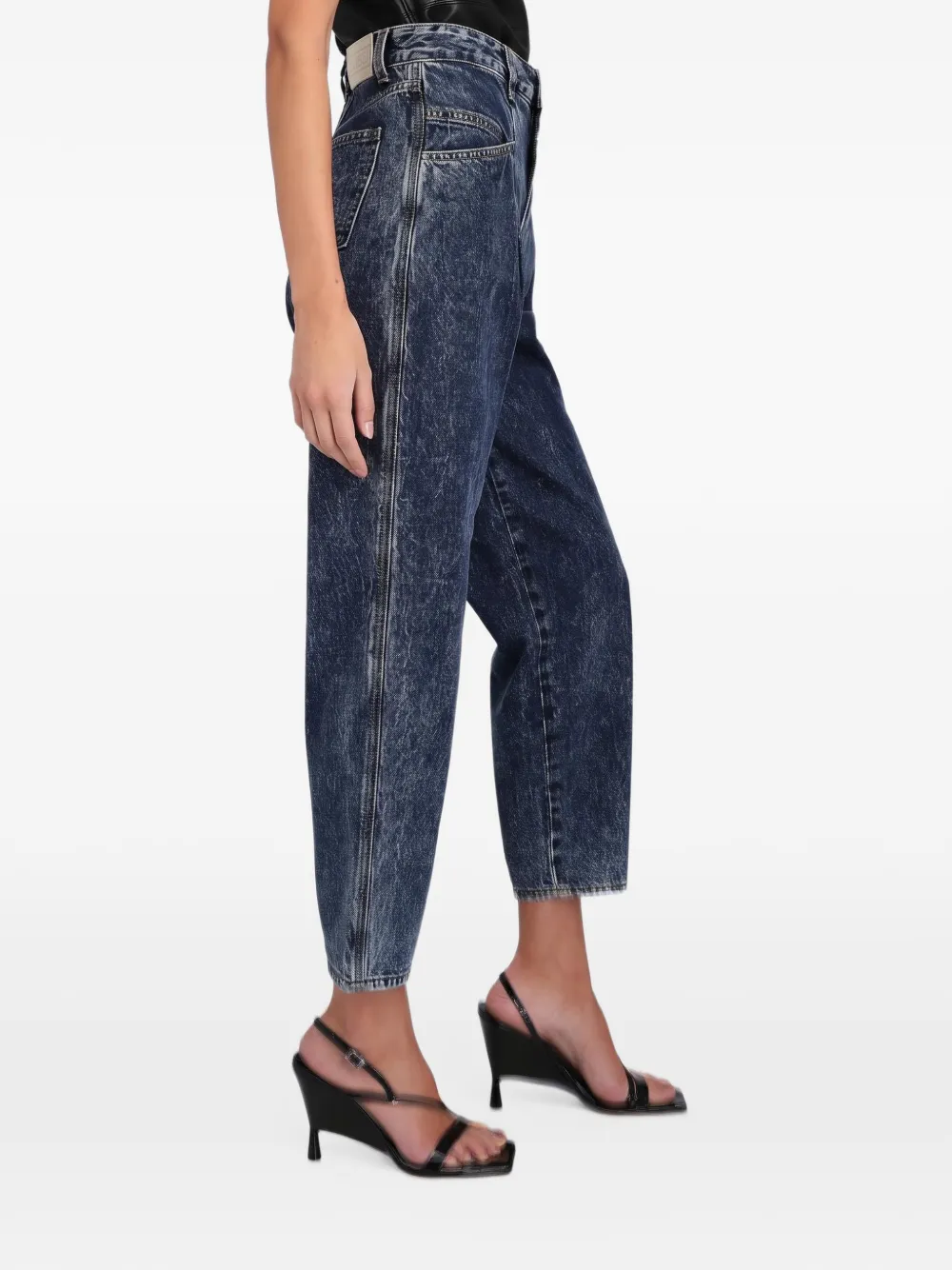 Closed Pearl pleated-detail jeans Blauw