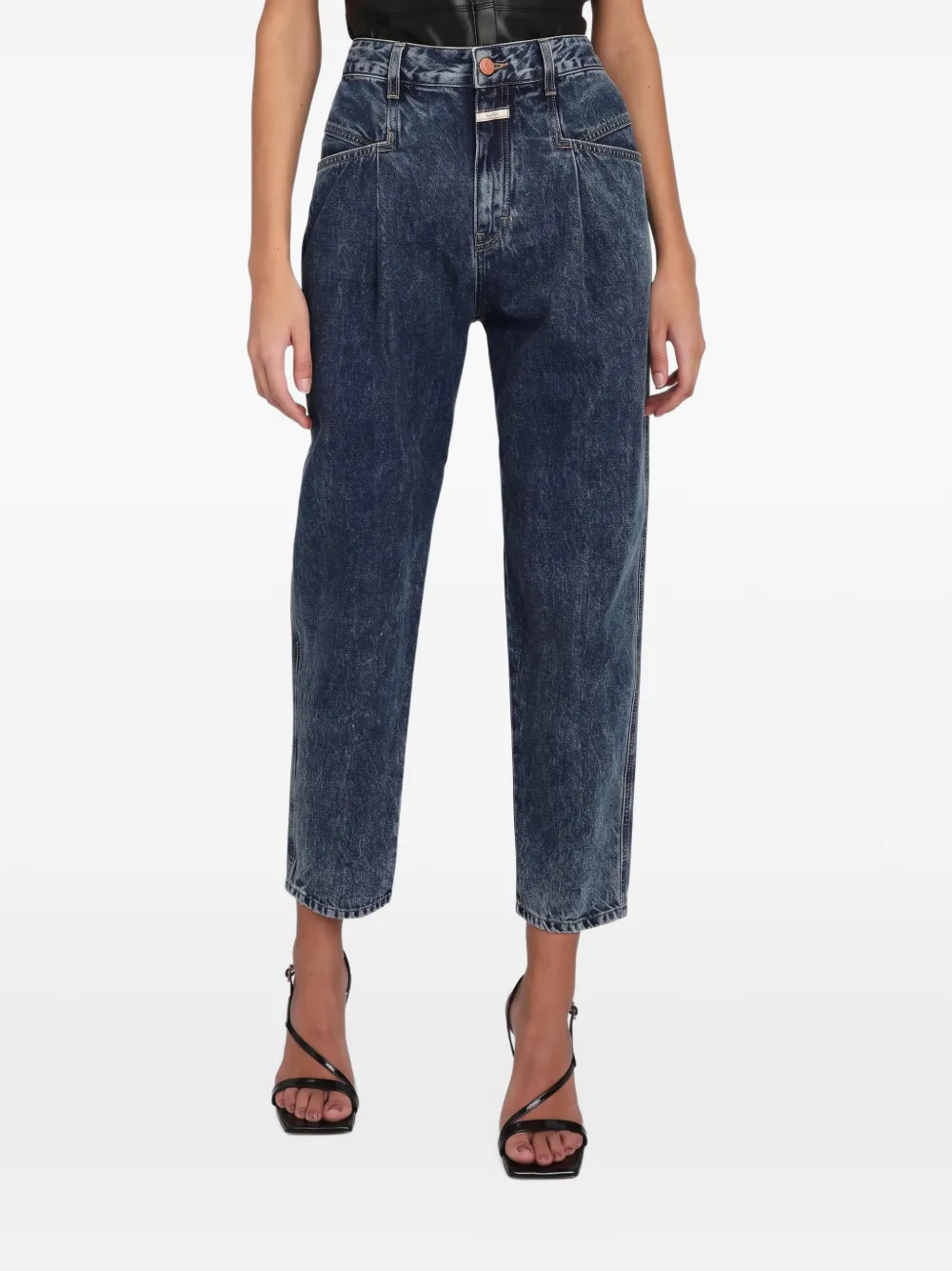 Closed Pearl pleated-detail jeans Blauw