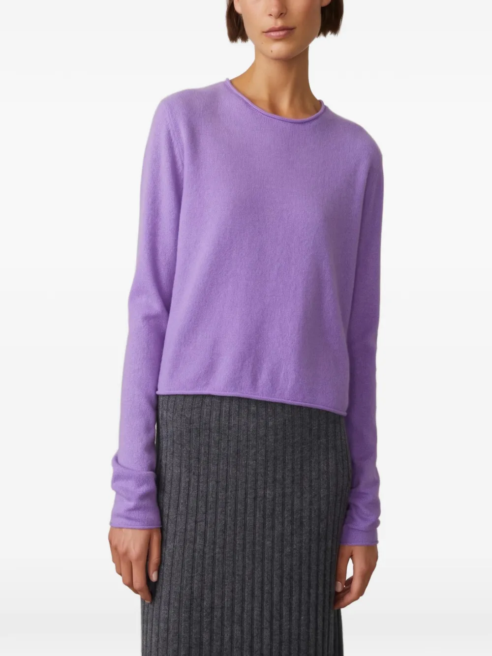 Lisa Yang Ida rolled-edge sweater Paars