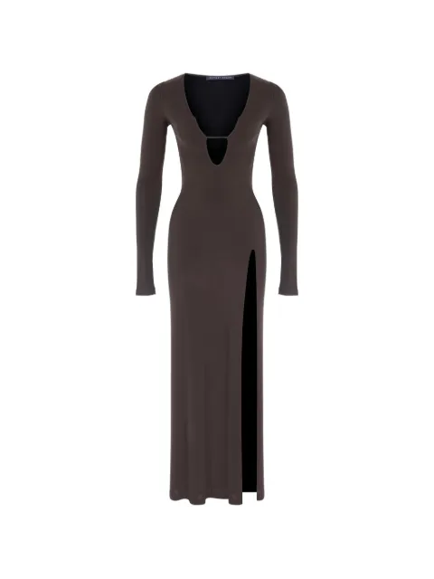 ZEYNEP ARCAY vestido largo con cuello en V y detalle de abertura