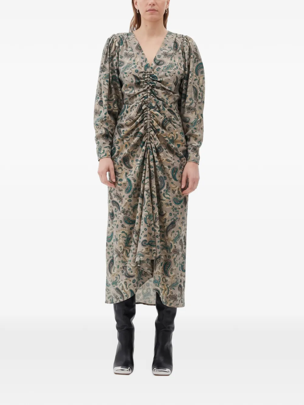 Maria Cher Alicante Belen paisley-print maxi dress Beige