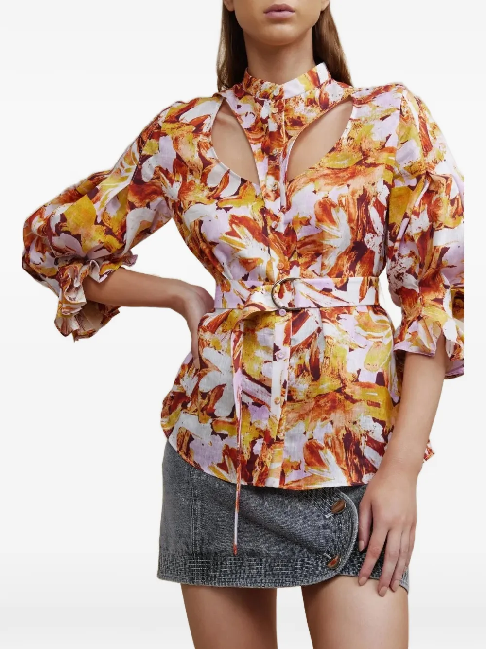 Acler Watson cut-out belted blouse