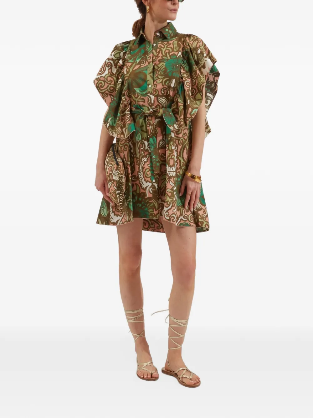 La DoubleJ Scooter mini-jurk met ruches Beige