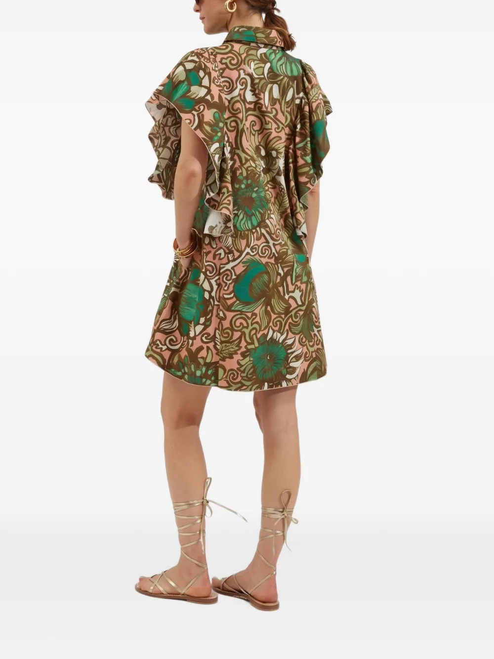 La DoubleJ Scooter mini-jurk met ruches Beige