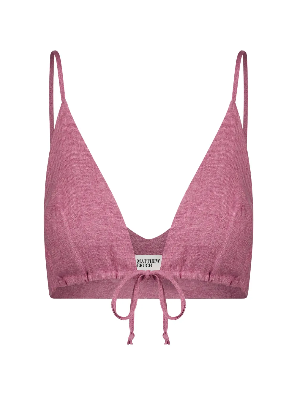 Matthew Bruch triangle tie-front crop top