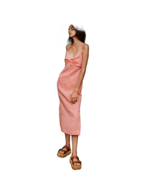 Matthew Bruch twist-detail slip midi dress