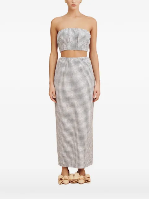 Posse Mira gingham cropped top