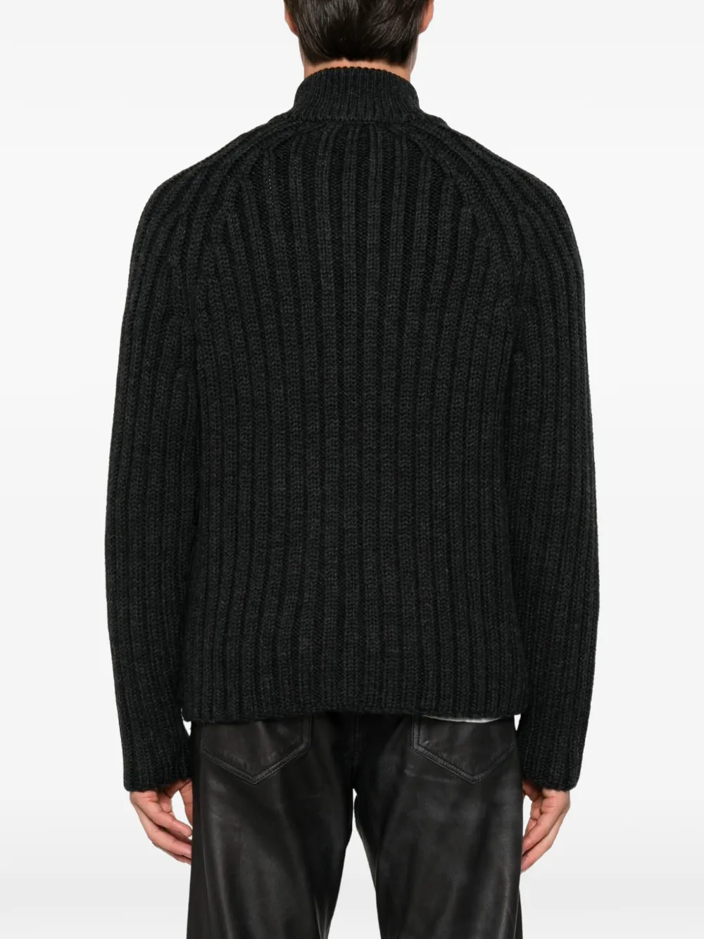 OUR LEGACY Ribgebreid vest met hoge hals Grijs