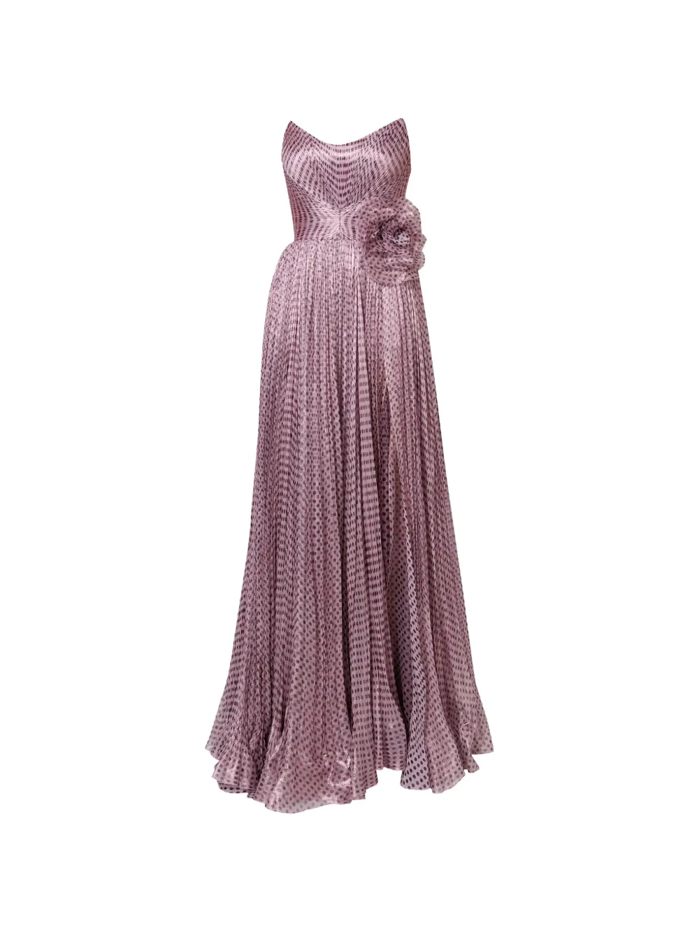 Iris Serban polka-dot pleated maxi dress