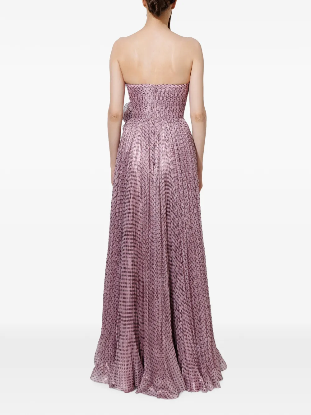 Iris Serban Geplooide maxi-jurk met stippen Roze