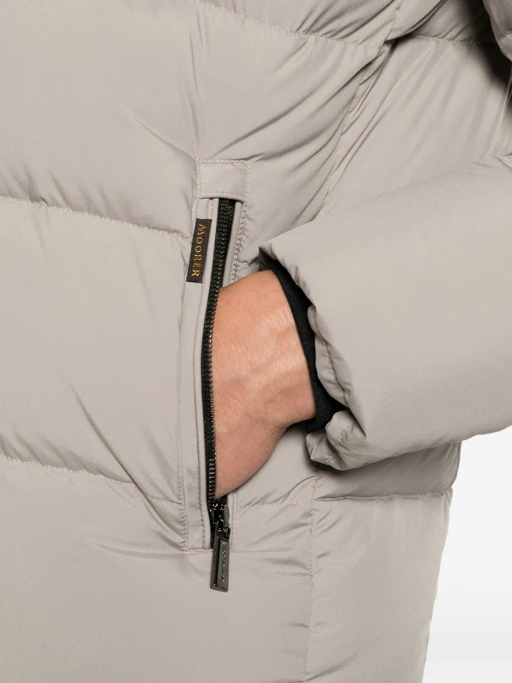 Moorer Brett gewatteerd jack met capuchon Beige