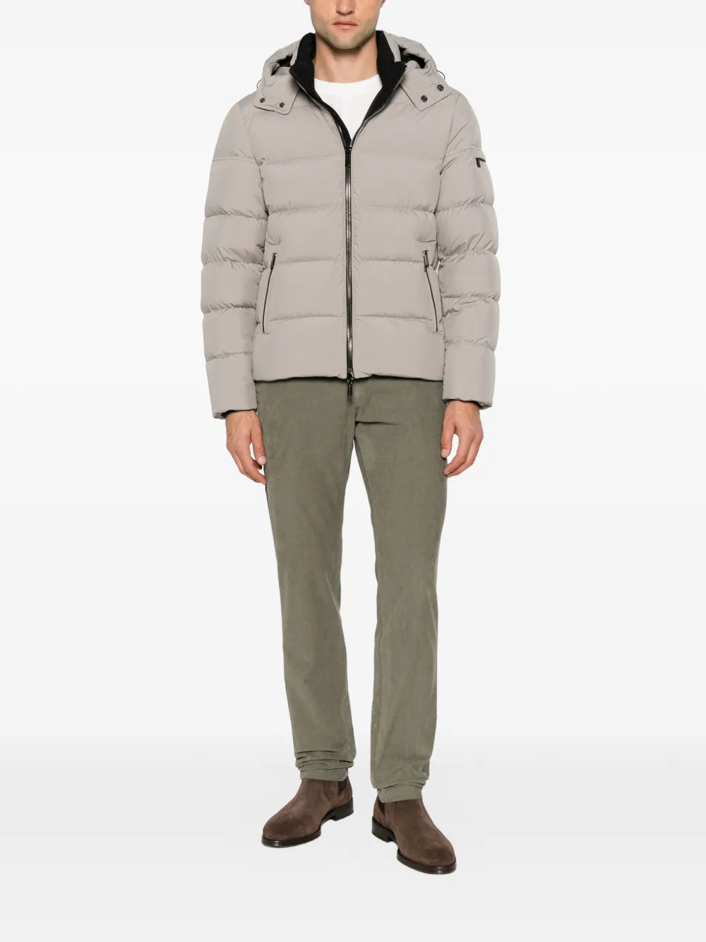 Moorer Brett gewatteerd jack met capuchon Beige