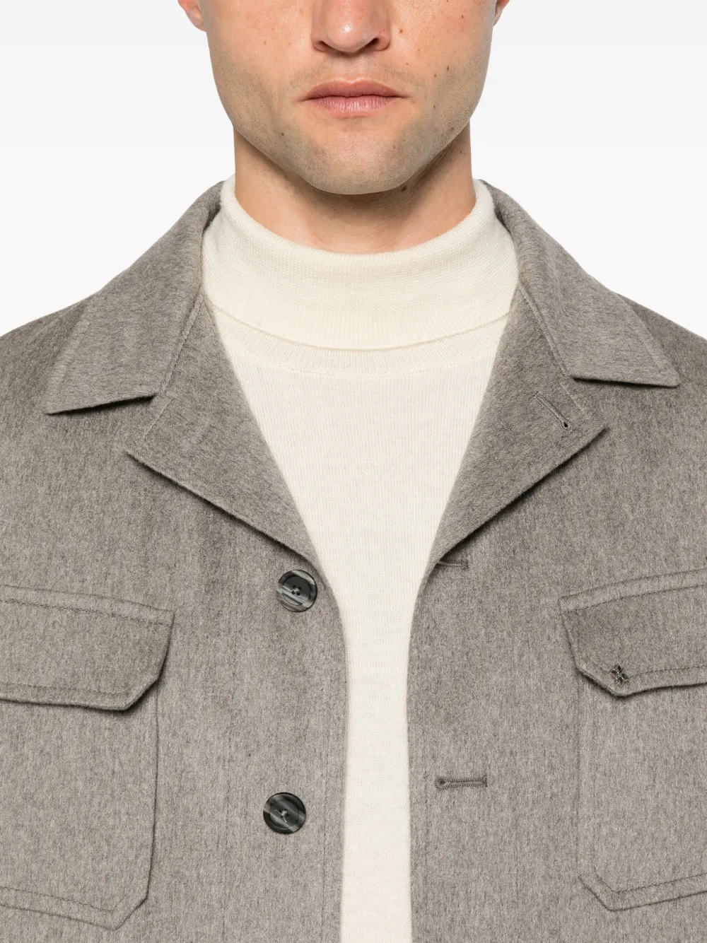 Tagliatore Button-up jack met borstzak Grijs