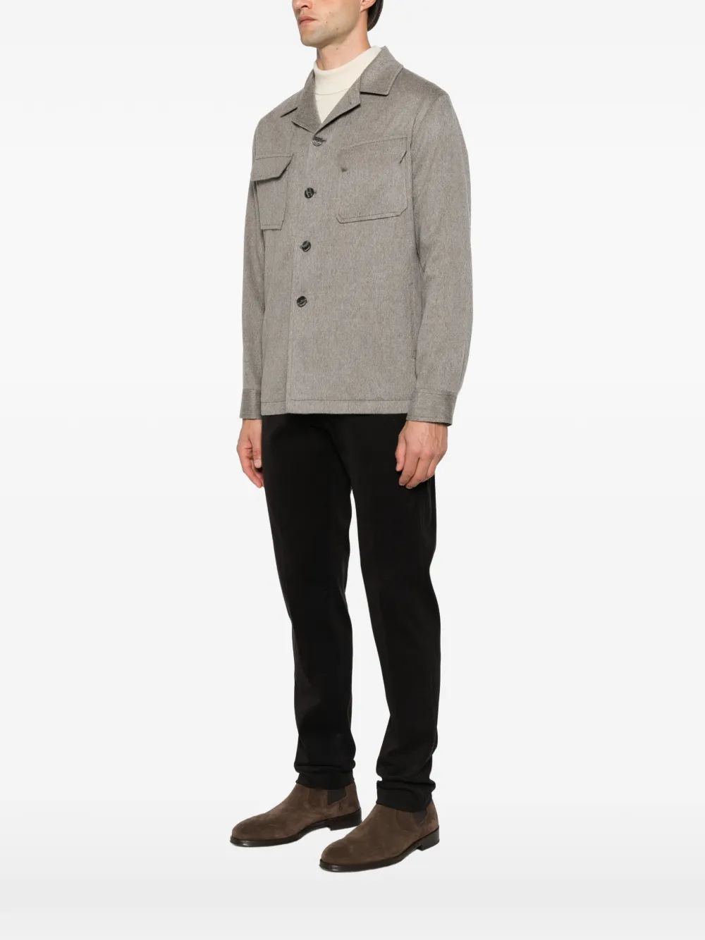 Tagliatore Button-up jack met borstzak Grijs