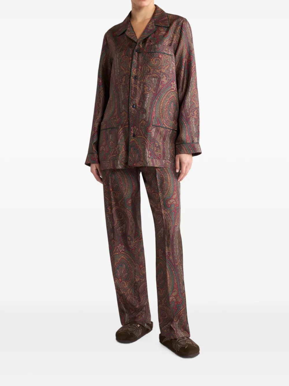 ETRO Zijden pyjama met Arnica by -patroon Rood
