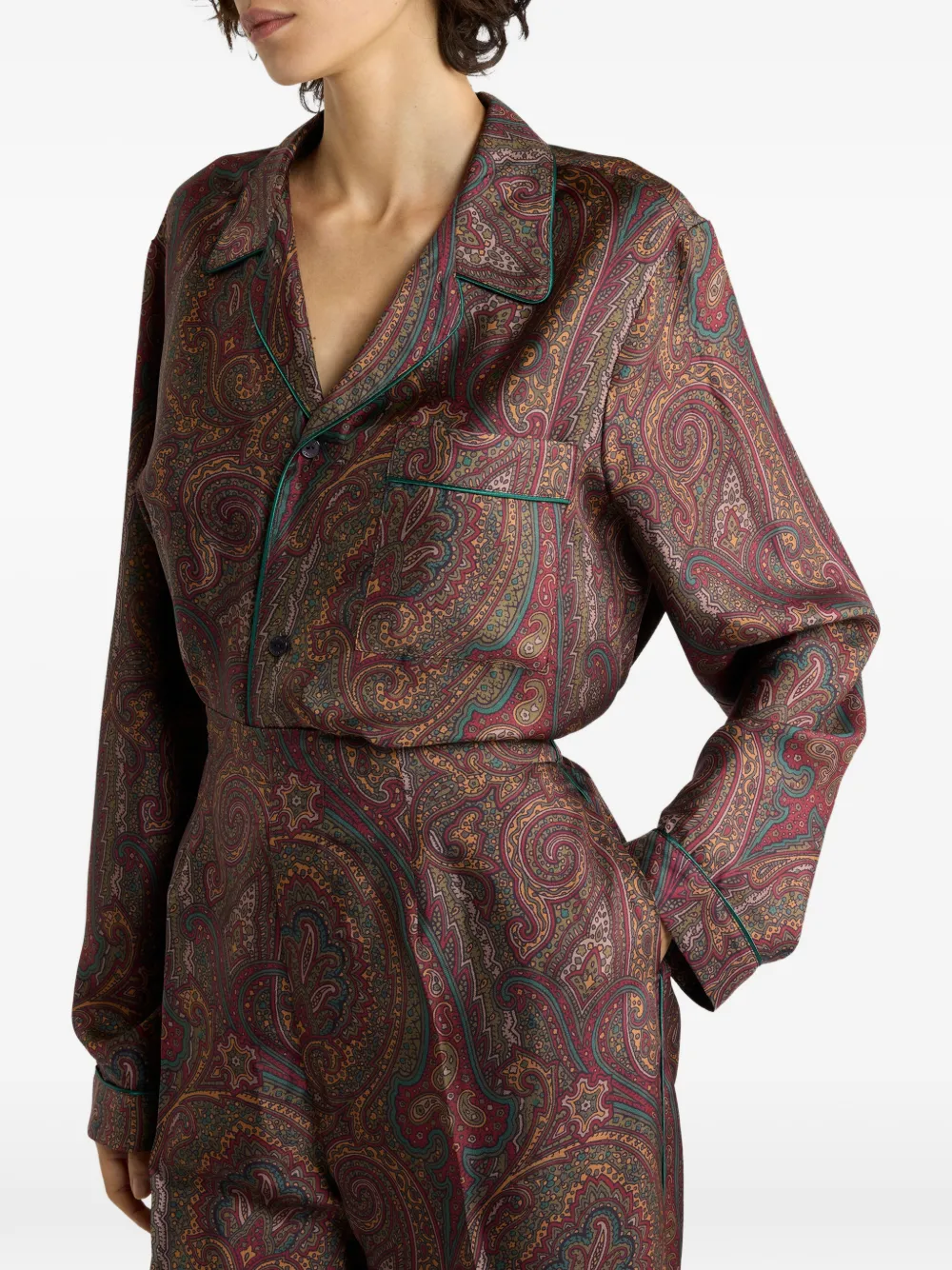 ETRO Zijden pyjama met Arnica by -patroon Rood
