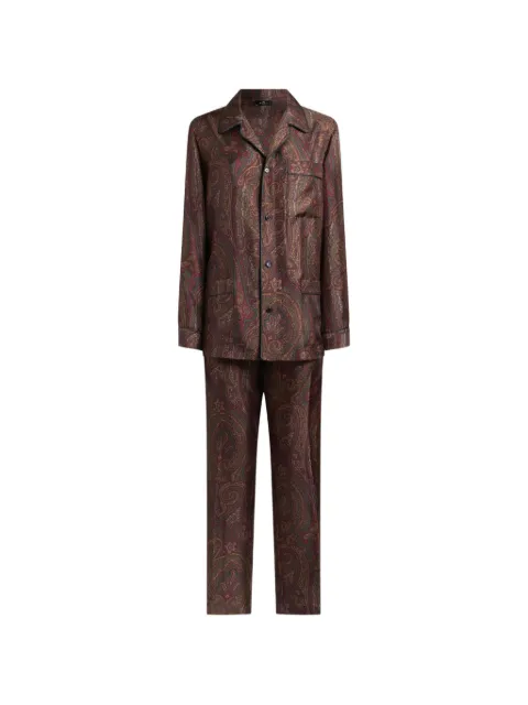 ETRO silk pyjama set with arnica by etro motif