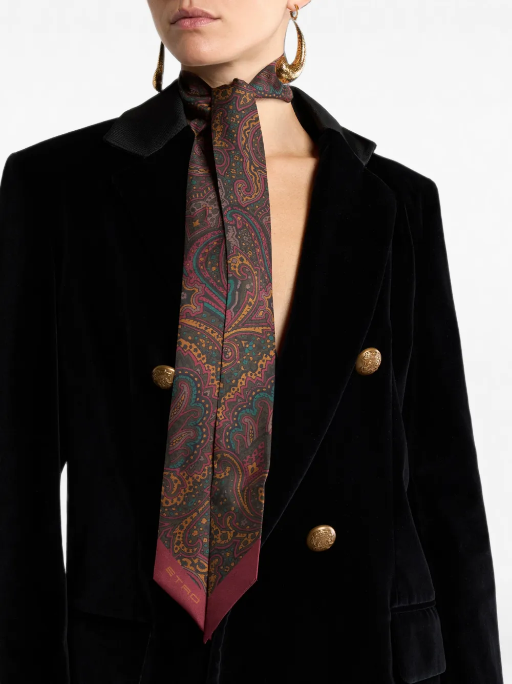 ETRO Zijden paisleyina met Arnica by -patroon Bruin