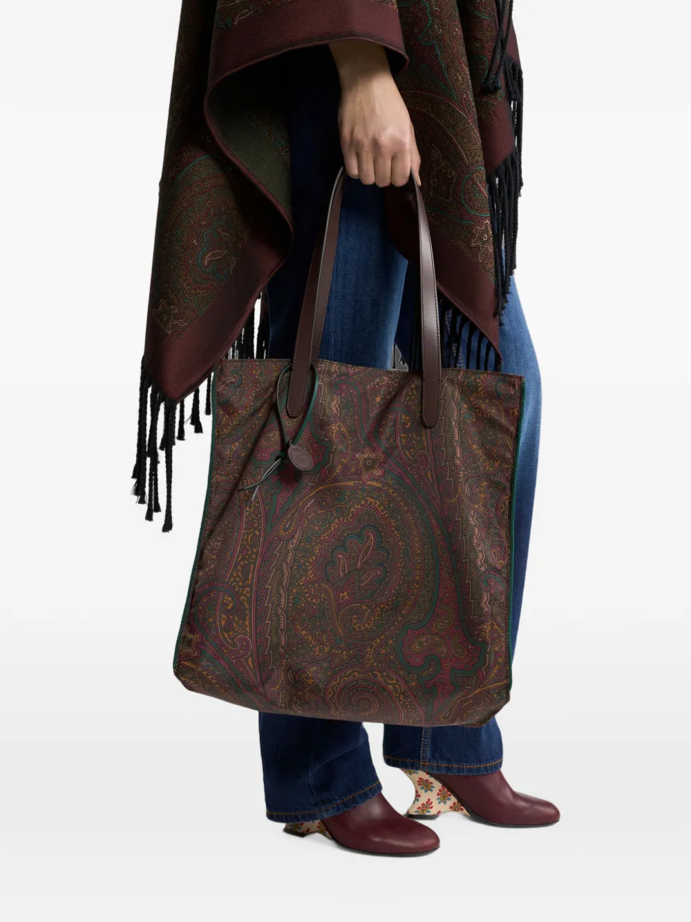 ETRO Unfold Me shopper met Arnica Birkenstock by -patroon Bruin