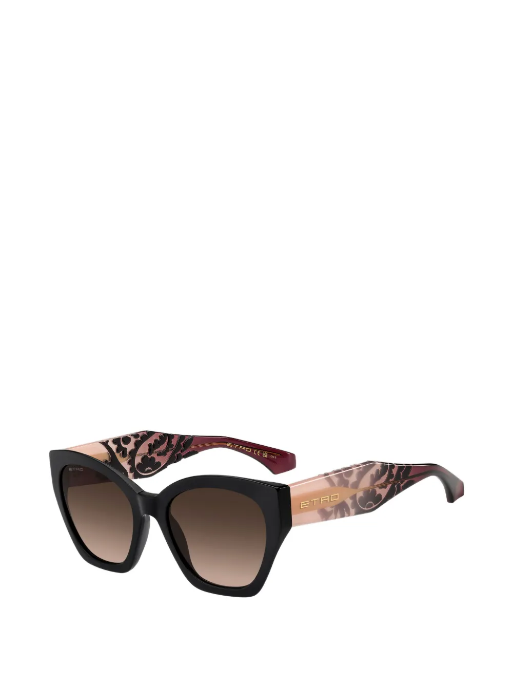 ETRO Zonnebril met paisley-print en cat-eye montuur Zwart