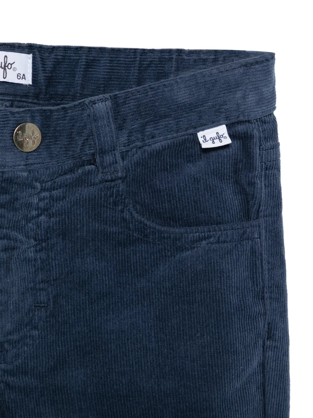 Il Gufo corduroy straight-leg trousers Blauw